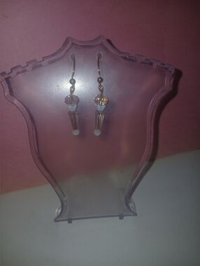 Hand Crafted Delicate Pink Crystal Dangle Earrings